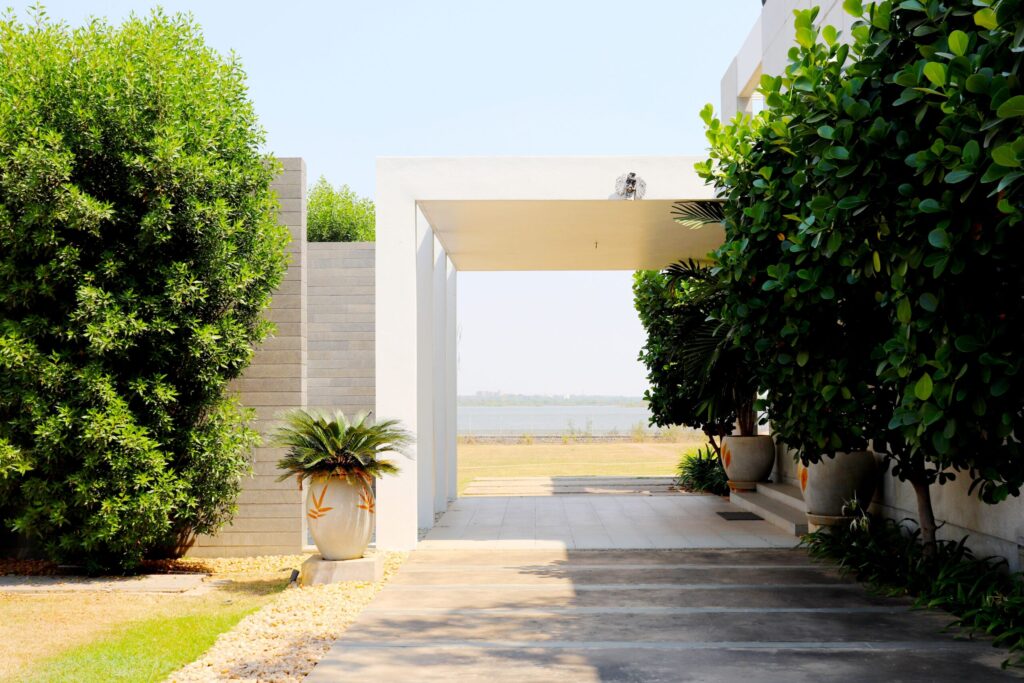 Villa driveway and entrance in District One, MBR City, Dubai