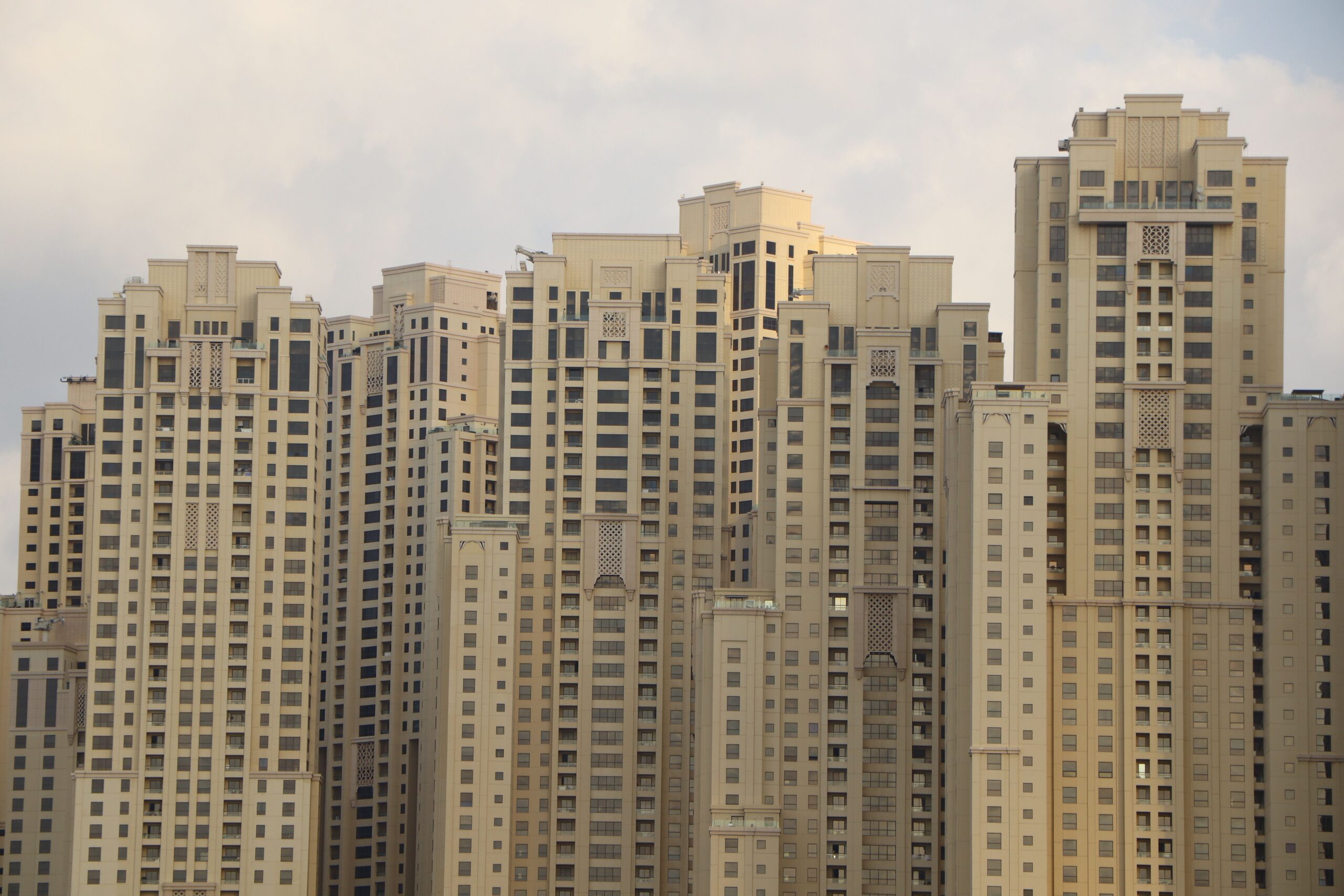 Cluster of cream-toned high-rise residential towers in Dubai Marina near Marina Diamond 3